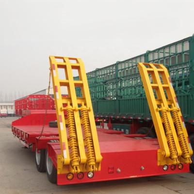 China Truck Trailer 4 3 axle 70 80 ton Lowbed Loader Excavator Transportable Lowboy Trailers Gooseneck Truck Trailer for sale