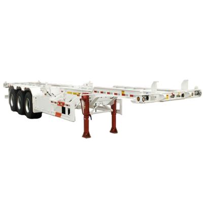 China Truck Trailer Tri-Axles 4 Axles Special Transportation Chassis Skeleton Truck Trailer Extendable Container Transport Skeletal Trailers for sale