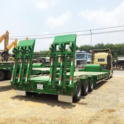 China Truck Trailer 4 3 Axle 70 80 Ton Lowbed Excavator Transport Lowboy Trailers Heavy Haulage Trailer Gooseneck Truck Trailer for sale