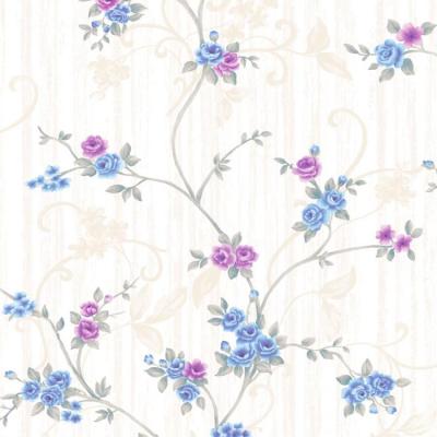 China Beautiful rose wallpaper/modern waterproof vinyl flower PVC wallpaper for sale