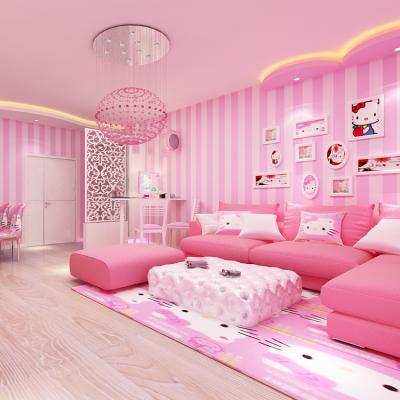 China China Supplier Modern Rose Style Nonwoven Decorative Wallpaper For Kids Room for sale