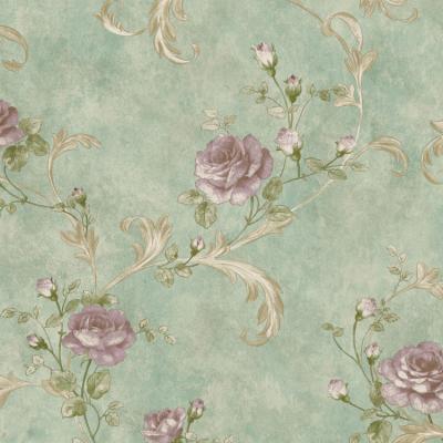 China Beautiful pink non-toxic American style flower bed room wallpaper for sale