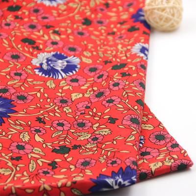 China Fashion design 100% organic rayon dress fashion China viscous flower printed fabric for dress and shirt for sale