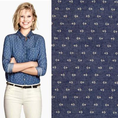 China China Supplier 100% Cotton Anchor Print Printed Denim Fabric for sale