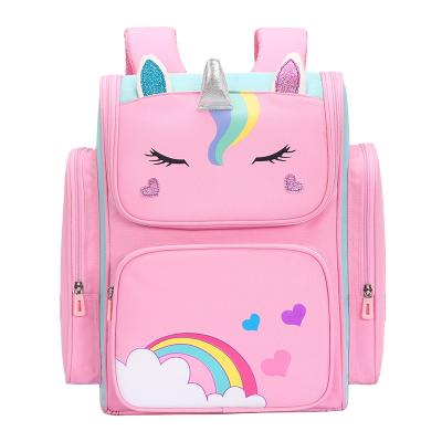 China Wholesale Large Capacity Foldable Backpacks School Bags For Kids Girls Mochila Escolar Bookbags Kids With Rainbow Unicorn for sale