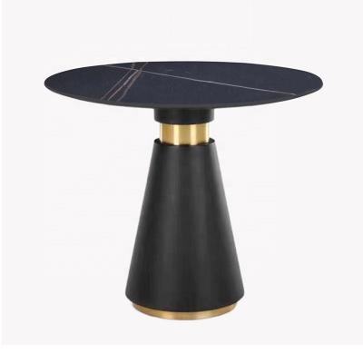 China Modern modern High Quality Restaurant Golden Stainless Steel Base Marble Top Dining Table Cafe Rectangle Round Artificial Marble Table for sale