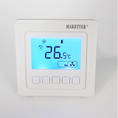 China Communication Fan Coil Thermostat With Digital Air Conditioning Remote Control Central Thermostat 88mm for sale