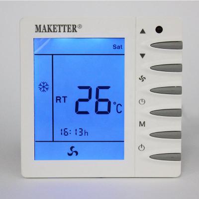 China LCD Touch Screen Digital Fan Coil Thermostat 220V Modern Central Air Conditioning Thermostat for sale