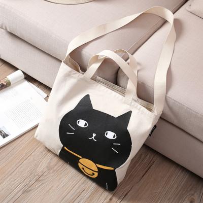 China 100% eco-friendly reuse sublimation canvas single shoulder tote dual function bags with one pocket for sale