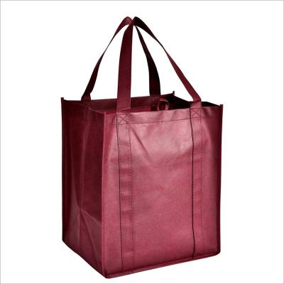 China Who respects the environment; Recyclable; Burgundy Reusable Custom Non Woven Shopping Bag Tote Bag Non Woven Burgundy for sale