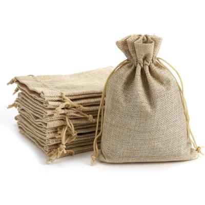 China Biodegradable; Reusable; Breathable; Washable Custom Drawstring Pouch Jute Drawstring Sack Burlap Bags Custom Canvas Drawstring for sale