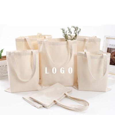 China Thick Canvas Eco-friendly Tote Bag Cotton Cloth Capacity Cotton Tote Bag Custom Printed Logo Grocery Wholesale Reusable/Heavy Duty Large for sale