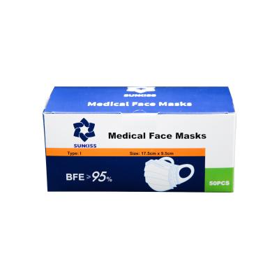 China Hot Selling Adult Disposable Three-Layer Nonwoven Protective Medical Mask, for sale