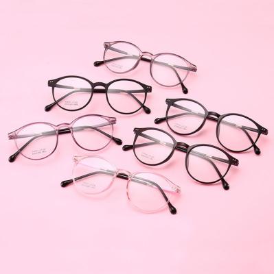 China Fashion JC2126 Korean version of fashion retro glasses frame optical glasses 2021 large frame Tr90 round for sale