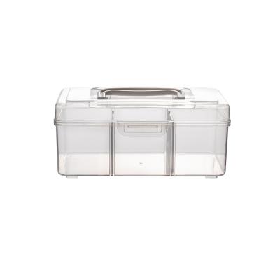 China Multifunctional Split Section Multifunctional Home Dormitory Transparent Portable Convenient Medicine Box for sale