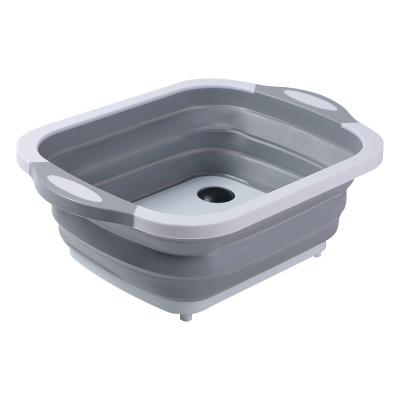 China Sustainable Multifunctional Foldable Vegetable Bucket Sink Plastic Folding Cutting Board for sale