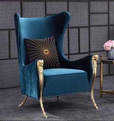 China 2022 Modern Furniture Armchair Extended Solid Wood Leg Velvet Fabric Leisure Accent Single Chair For Living Room for sale