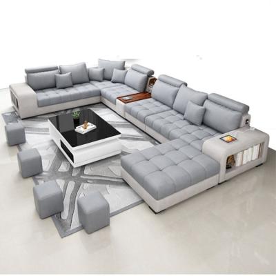 China Other Factory Provided Living Room Furniture Sofa Set Technology Cloth Sofa Set 7 Seater Music Usb U Shaped Function for sale