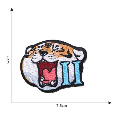 China Factory Wholesale High Quality 3D Tiger Patch Embroidered Ironing Velcro On The Back for sale