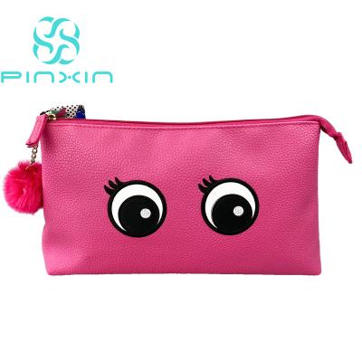 China Fashion and Lasy Large Embroidery Pattern Eyes Cosmetic Makeup Bags Pouch Bag Toiletry Bag Clutch with Zipper for Women for sale