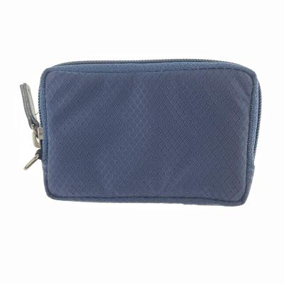 China Reusable Mini Waterproof 210D Diamond Grid Nylon Zipper Hand Wallet / Small Pocket With Hook for sale