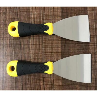 China Soft Handle Bent Putty Knife Blade Scraper Resistant Flexible Plastic Stainless Steel Carbon Steel Handle for sale