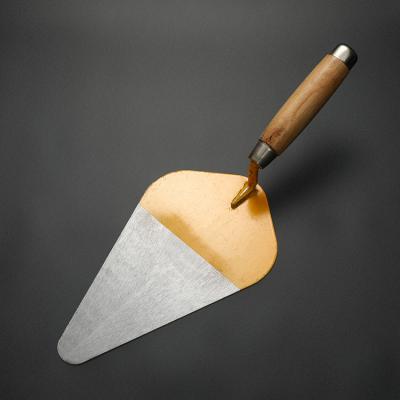 China Wood Handle Cornered Around High Carbon Hardened Tempered Steel Masonry Pointing Trowel for sale