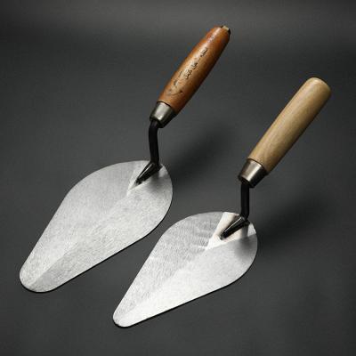 China Wood Handle Cornered Around High Carbon Hardened Tempered Steel Masonry Pointing Trowel for sale