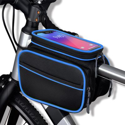 China New Large Capacity PU Rain Proof Bag With Touch Screen Mobile Phone Waterproof Bag For Mountain Bike Front Frame PU Capacity Rain Proof Bag for sale