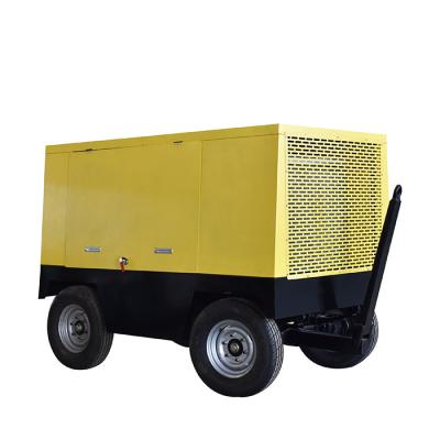 China Top quality 58kw 7m3/min lubricated portable oil injected screw diesel engine mobile diesel engine air compressor for sale