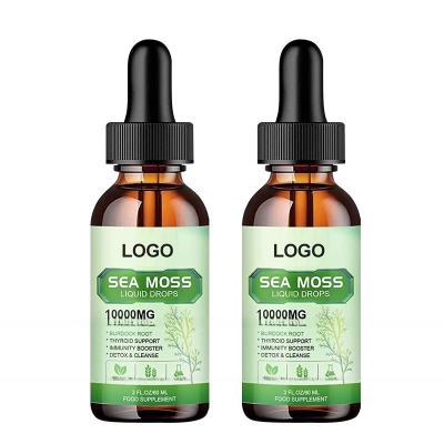 China Custom Label Organic Sea Moss Drops Vegan Organic Vitamin Seamoss Liquid Drops Irish Sea Moss Weight Loss Detox Cleanse Drops for sale