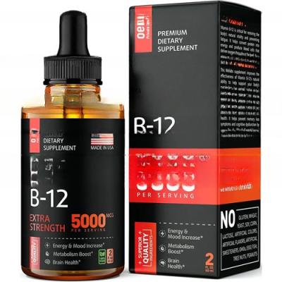 China OEM private label 100% extract natural pure Vitamin B 12 Drops100mcg  healthcare supplement for sale