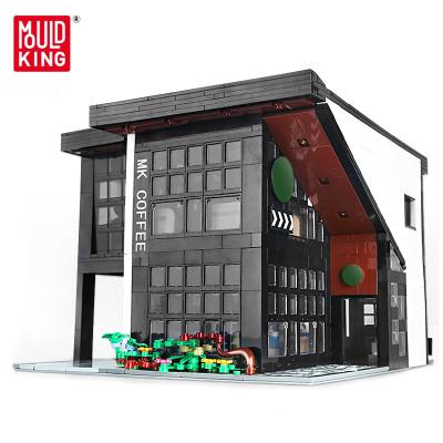 China King 16036 Street View of Building Toy Mold Building 2728 MOC Pieces of Brick Cafe Set Collectable Light ROD Building Model for sale