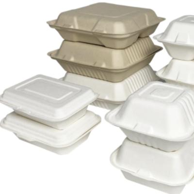 China 100% Biodegradable Eco-friendly Disposable Lunch Boxes 6*4inch Bagasse Food Container for sale