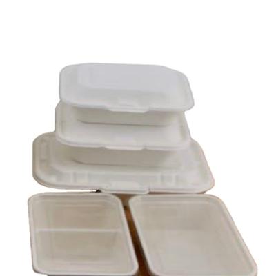 China 6*4inch Lunch Boxes 6*4inch Disposable Sugarcane Bagasse Food Container Eco-friendly 100% Biodegradable Bagasse Boxes for sale