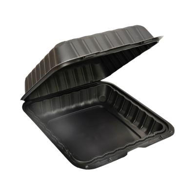 China Thermoforming Disposable 9 Inch Mineral Filled 1 Compartment Plastic Plastic Hinged Container for sale