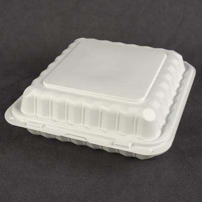 China 9 Inch Thermoforming Disposable Microwave Eco - Friendly 1 Compartment To Go Box Plastic Hinged Container for sale