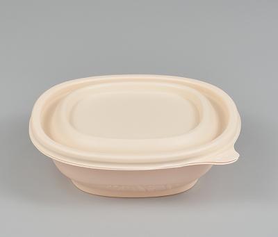 China Thermoforming Disposable Eco Friendly Biodegradable Cornstarch 800ml Round Take Out Food Container for sale