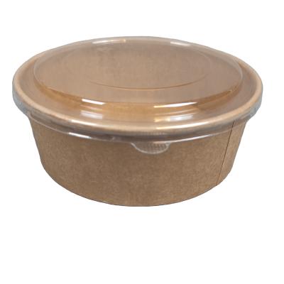 China Waterproof Disposable 750ml Salad Container Kraft Paper Water Proof Biodegradable Eco Friendly Bowl for sale