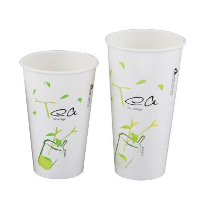 China Disposable Custom Logo PE Coating Cola Single Wall Cold Drink Disposable Paper Cups for sale