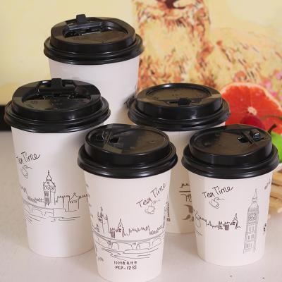 China Hot Sale Food Grade Disposable Logo Recycle Custom PE Coating 16oz Cold Drinks Disposable Paper Cups for sale