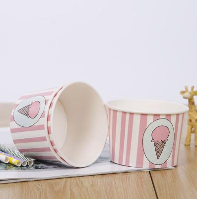 China High Quality Disposable Hot Sale Custom Design Compostable Eco Friendly Paper Ice Cream Cup for sale