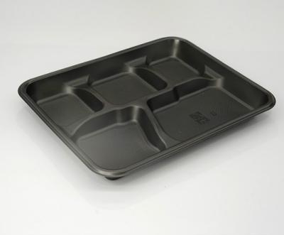 China Disposable Mineral Filled Microwave Food Tray 5 Compartments Eco-Friendly Plastic Student Tray for sale