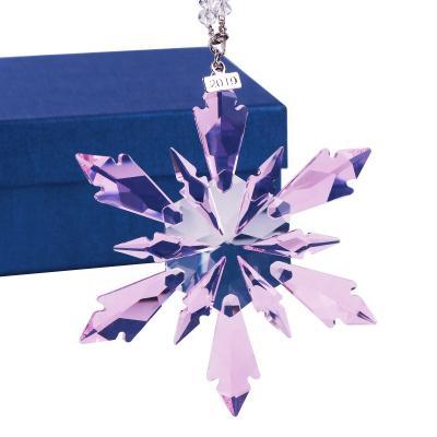 China Europe Rose Color Car Crystal Snowflake Hanging Ornament Glass Pendant Snowflake for sale