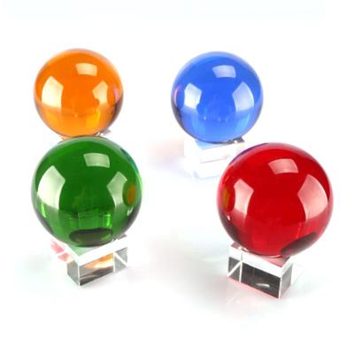 China Europe Multi-color Crystal Lens Ball For Photography Blue Green Yellow Decoration Or Christmas Red Gift for sale