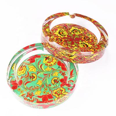 China Europe Pujiang Factory Supply Round Shape Sublimation Crystal Glass Ashtray for sale