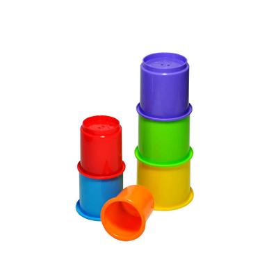 China Children Food Grade PP Plastic Stack And Count Cups Kids Educational Toys Baby Stacking Cups 18.5*15*8cm for sale