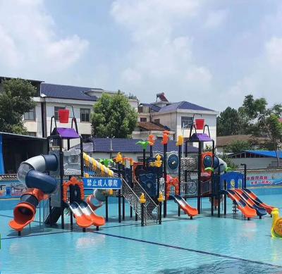 China Plastic Playground Qunzhen Pirate Ship Water Park Slide Kids Outdoor Playground Equipment for sale