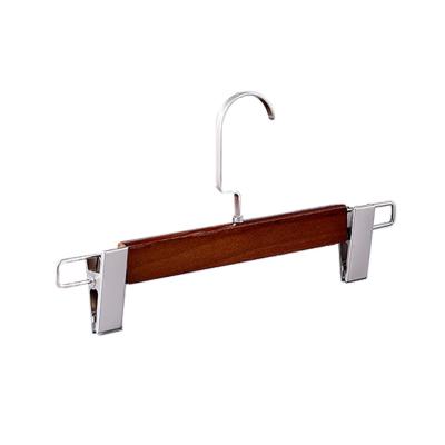 China Excellent Quality Small Durable Cheap Pants Clip Pant Wall Pant Hangers Cherry Wood for sale