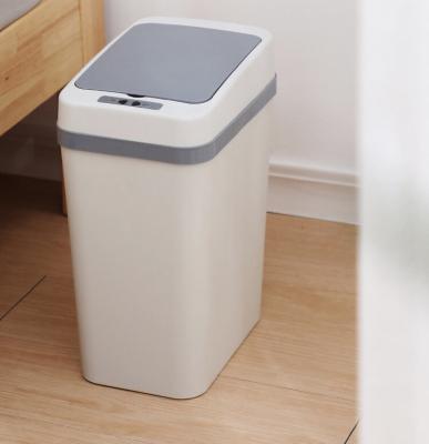 China 12L Radio Popular Modern Style Induction Intelligent Soft Closing Automatic Trash Bin With Lighting for sale